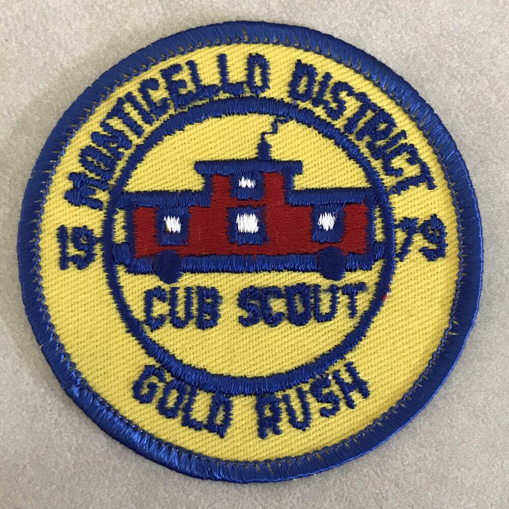 Vtg 1979 BSA Boy Cub Scout Monticello District Virginia Gold Rush Sew On Patch